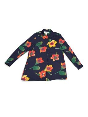 Vintage Patchington Rayon Floral Button-Up Shirt Medium